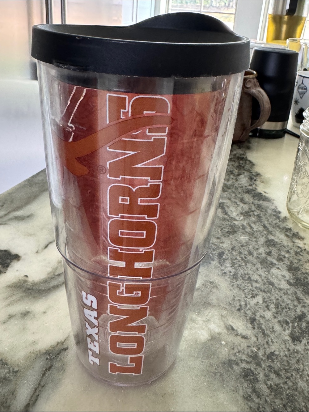 tervis Texas Longhorns Tumbler in Burnt Orange with Black Lid
